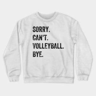 Sorry. Can't. Volleyball. Bye. Retro Vintage Text Premium Crewneck Sweatshirt